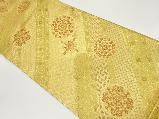 JAPANESE FUKURO OBI / WOVEN FLOWER CREST